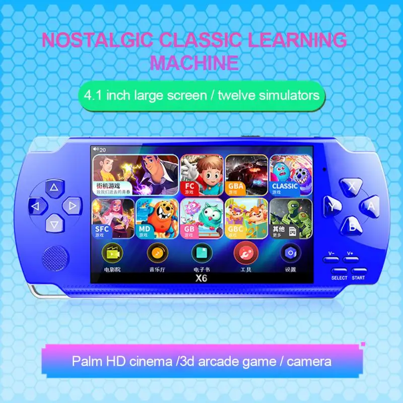 

Консоль игровая портативная, 4,0 дюйма, 8 ГБ, 1500 игр