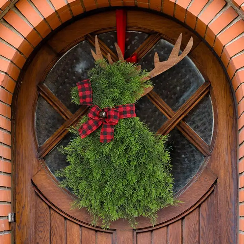 

Christmas Wreaths For Front Door Artificial Plants Christmas Pine Needle Branches DIY Christmas Tree Wreath Gift Wall Decoration