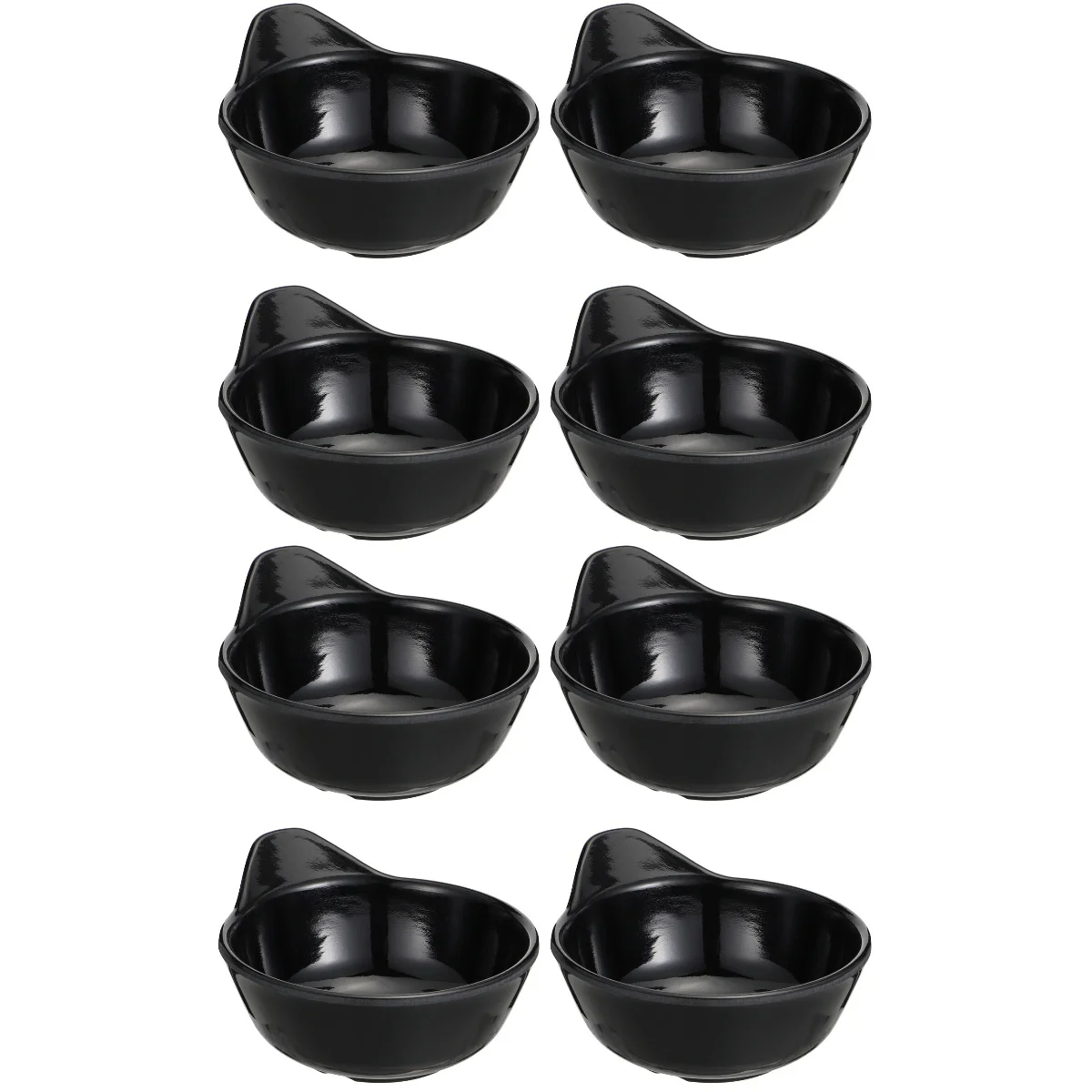 

2pcs 4 Sauce Dish Seasoning Dish Dipping Bowls Seasoning Dish Sauce Dish Appetizer for Home Kitchen Restaurants Black