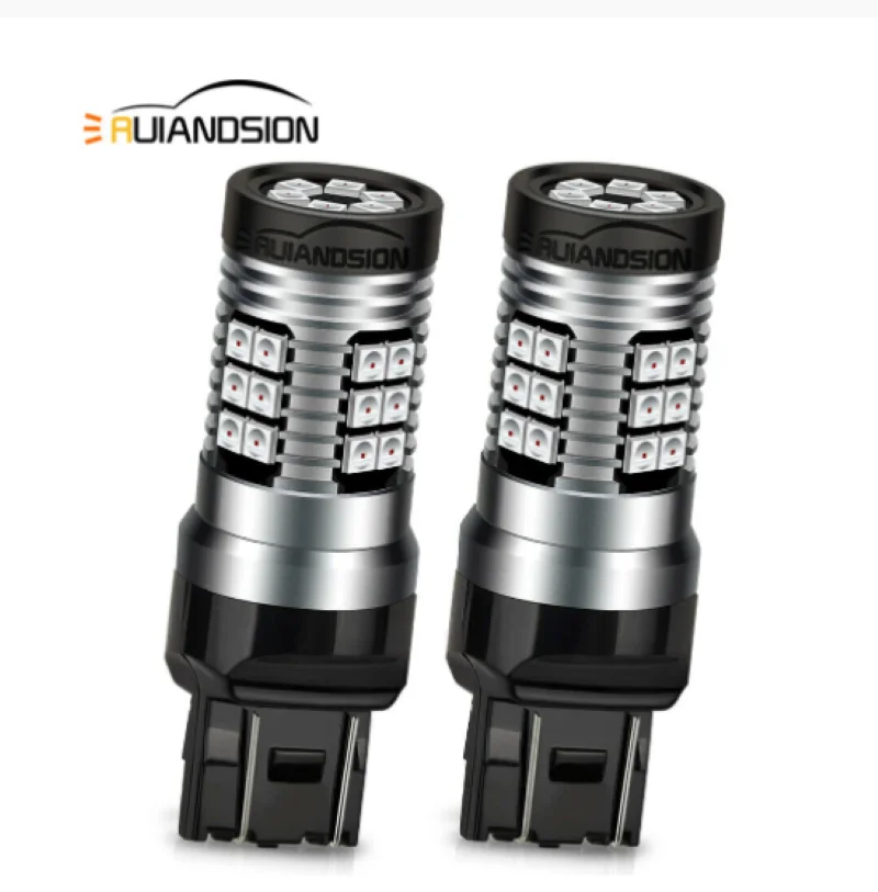 

Ruiandsion 2 шт. 10-30 в 7443 T20 W21W 3030 30 светодиодный Лампа стоп-сигнала поворота Задний фонарь красный/Янтарный Желтый