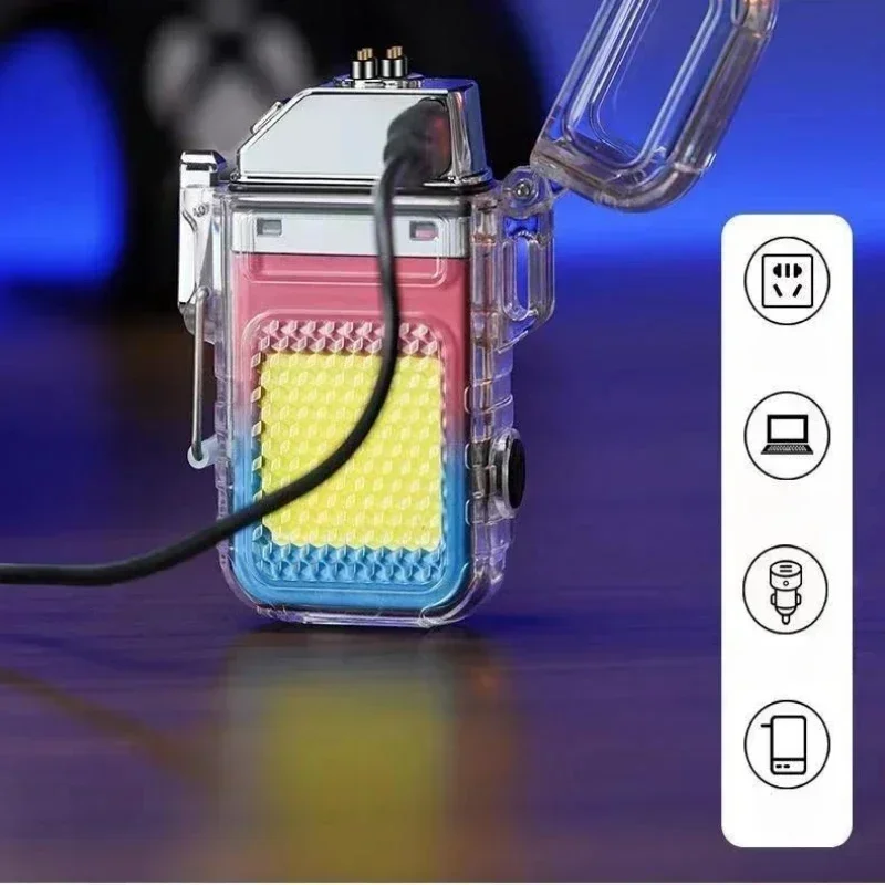 Фото USB плазменная зарядка, зажигалка для часов, уличная ветрозащитная портативная водонепроницаемая зажигалка, мужские часы, подарочные аксессуары для сигарет №5