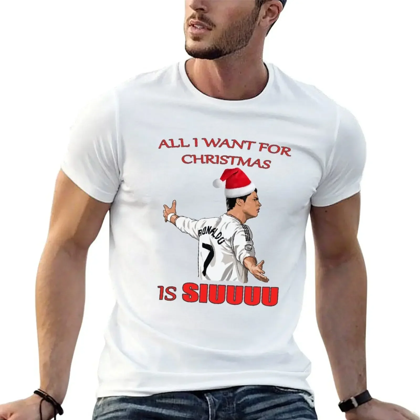 Все я хочу на Рождество футболка Siuuu с рисунком винтажные рубашки возвышенная в