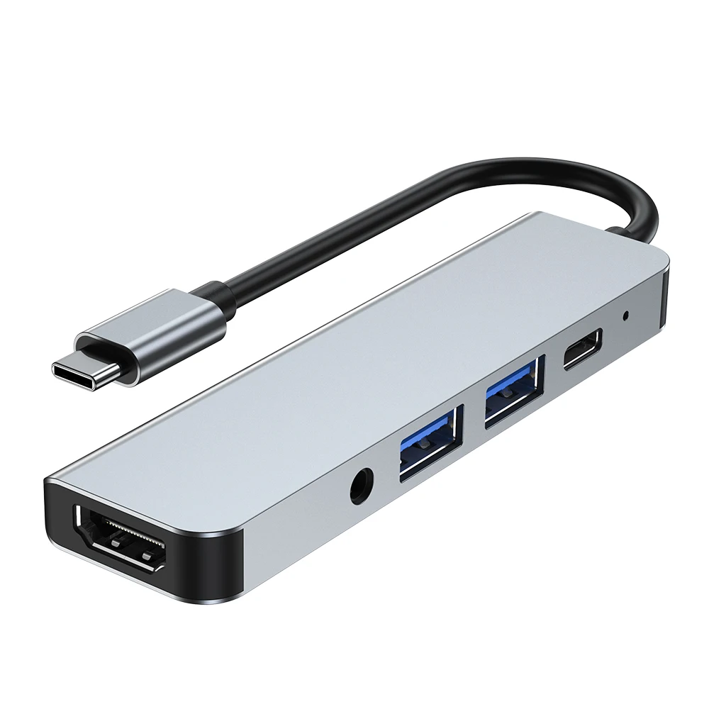 

Док-станция 5 в 1, USB C на HDMI, 4K/30 Гц, 3,0 мм