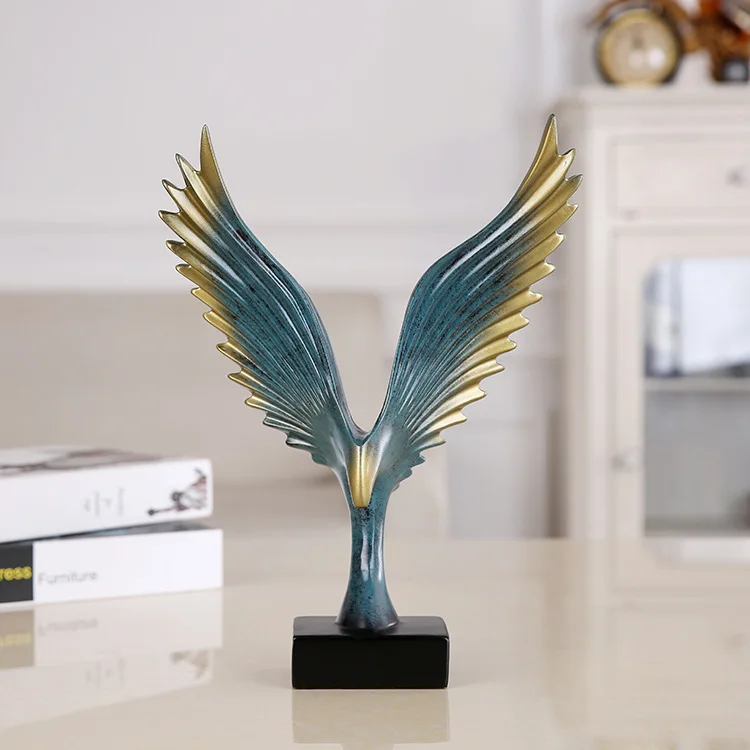 Creative European-style wine cabinet TV cabinet living room home craft decorations wedding gifts Dapeng wings resin ornaments