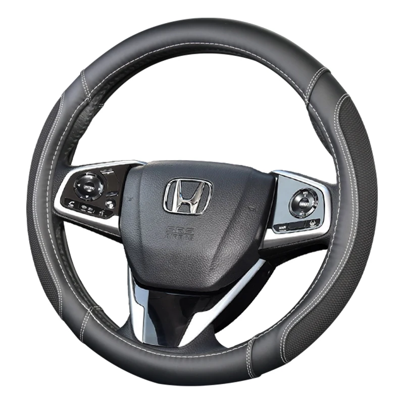 

Leather steering wheel cover for Honda CRV Crider city vezel xrv avancier civic accord for 38cm steering wheel car interior