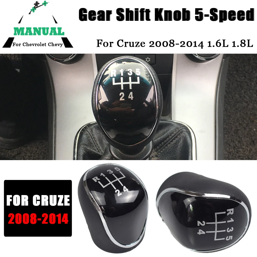 

Car 5 Speed Manual Transmission Gear Shift Knob ABS+Leather For Chevrolet Chevy Cruze 2008-2014 1.6L 1.8L