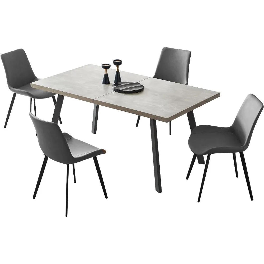 Набор обеденных столов из 5 предметов современный кухонный стол 46 дюймов с 4