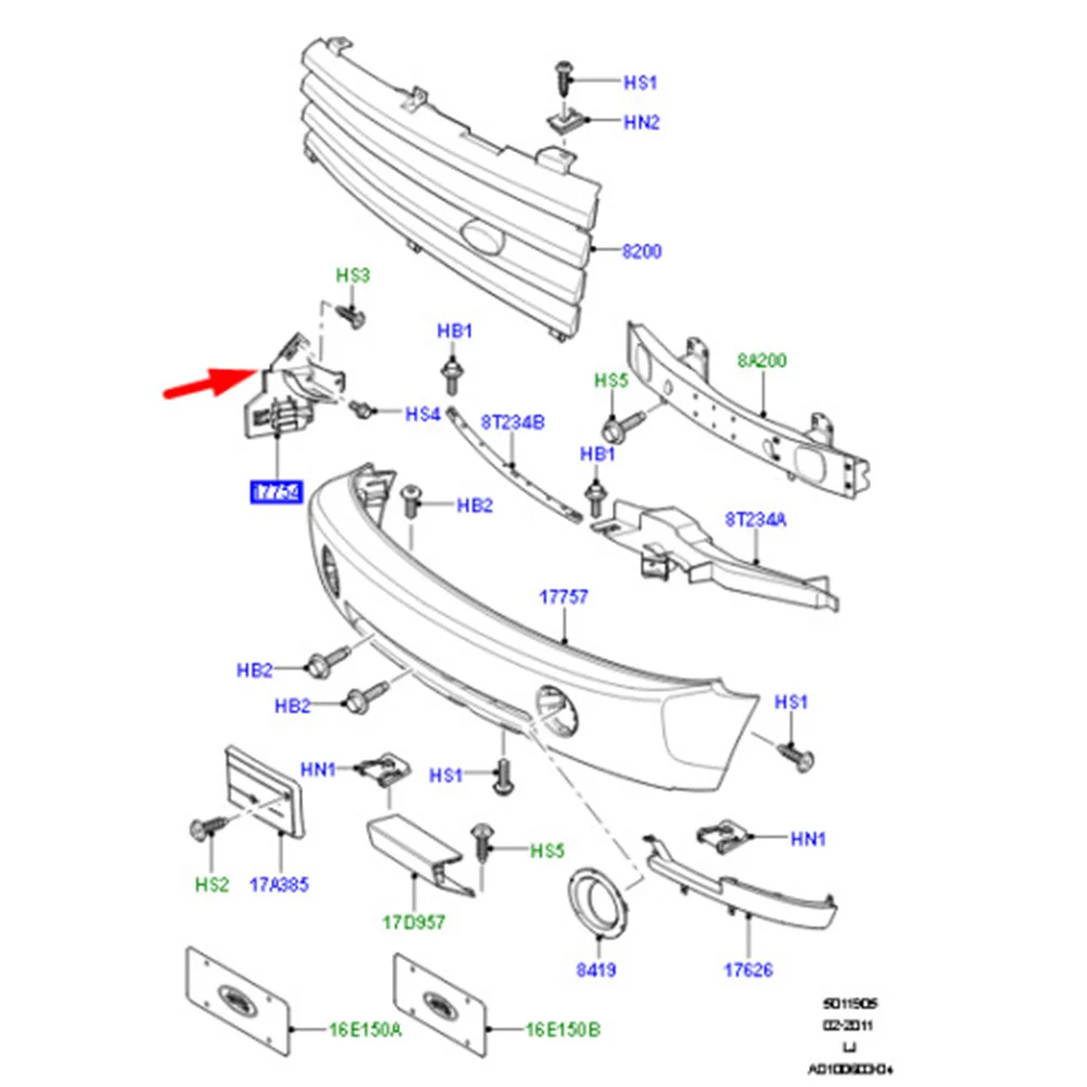 Кронштейн крепления переднего бампера автомобиля для Land Rover Range 2003 2004 2005 2006 2007 2008