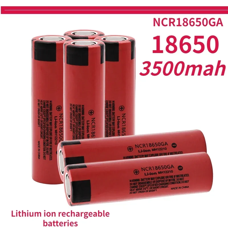 

100% New Original NCR 18650GA High Discharge 3.7V 3500mAh 18650 Rechargeable Battery Flashlight Flat-top Lithium Battery