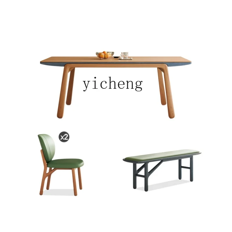

YY Cherrywood Dining Table Log Style Rectangular Dining Table Nordic Dining Table