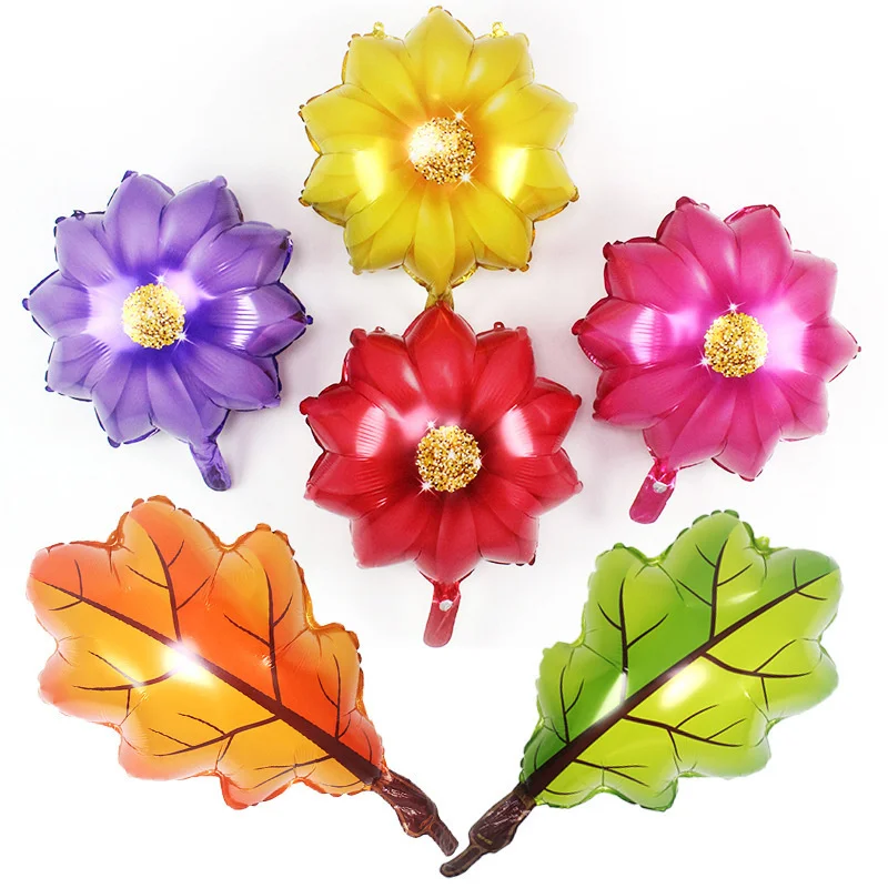 

18 inch sunflower balloon flower balloon leaves children cartoon toy balloon wedding arrangement birthday party balloon