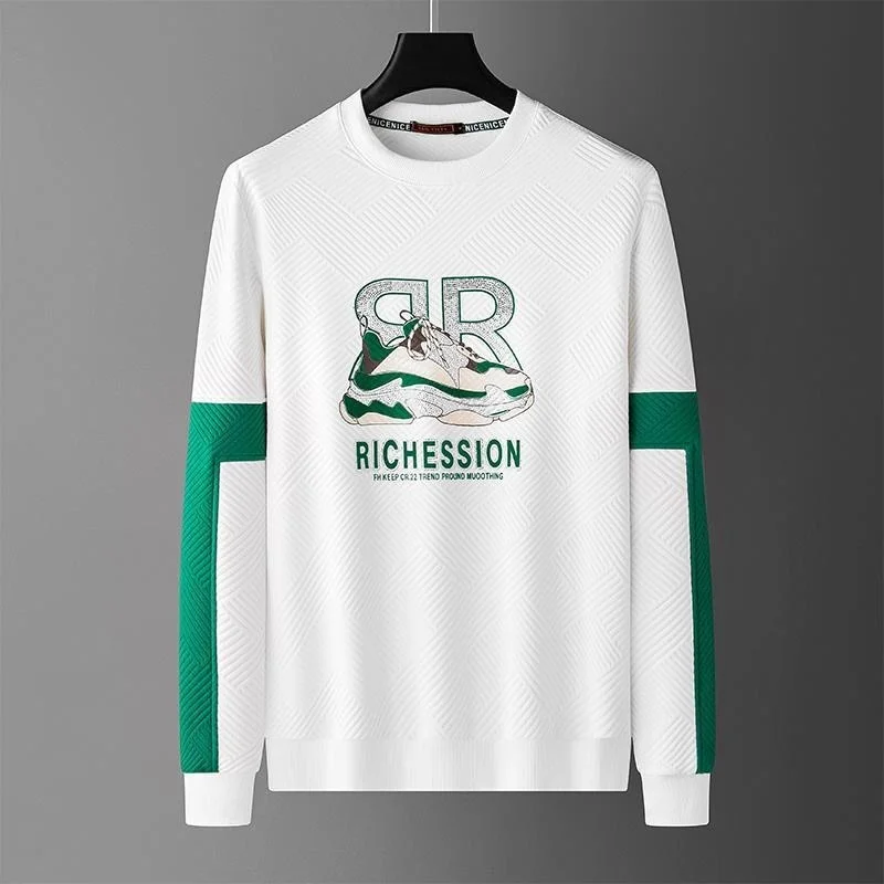 

Мужская футболка с длинным рукавом, Однотонная футболка контрастных цветов, Осень-зима 2023