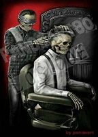 retro hairdresser tattoos patterned kraft paper poster barber shop decor barber tools shave hair salon wall stickers 30x42 cm