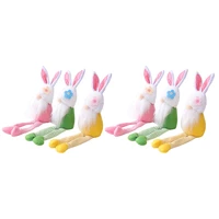 6pcs easter bunny gnome plush easter bunny doll spring gnomes plush handmade rabbit toys easter decorations dolls