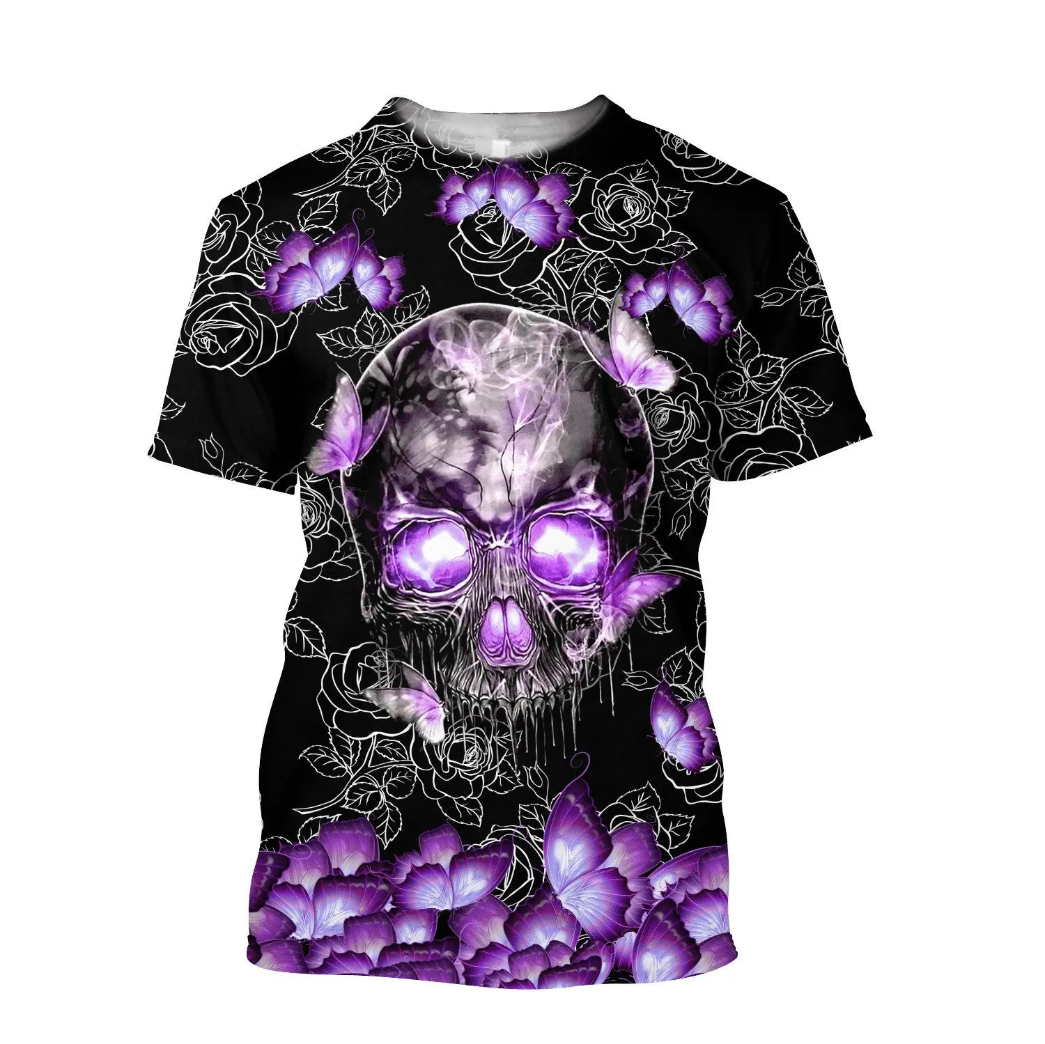 

2021 new skull 3D printing T-shirt men's and women's brand boys fashion street style cool multi-color 110-6xl-04