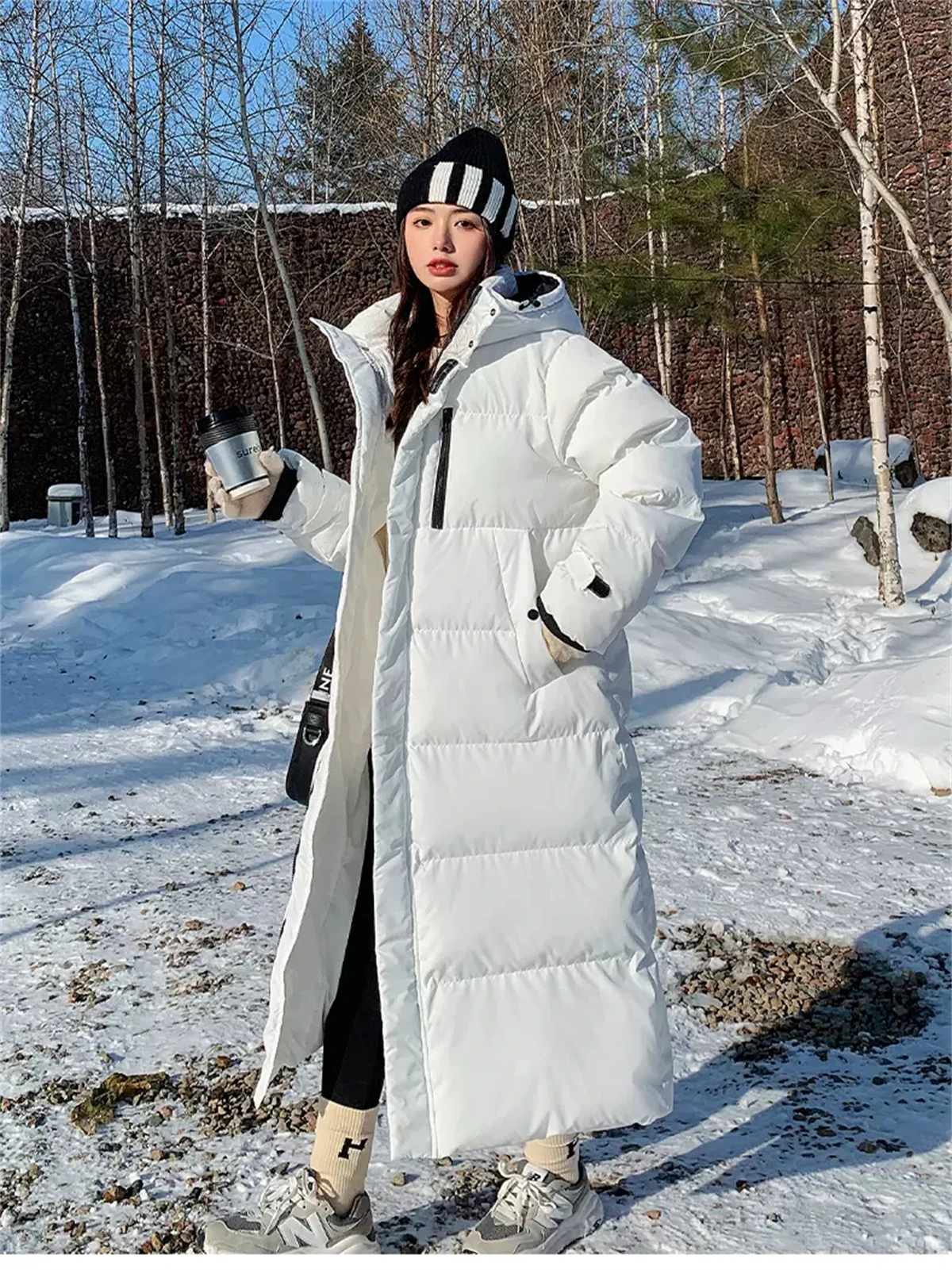 Down Cotton Jacket For Women In 2022 New Cotton Jacket Medium Length Over Knee Ins Loose and Thickened Cotton Jacket  Coat