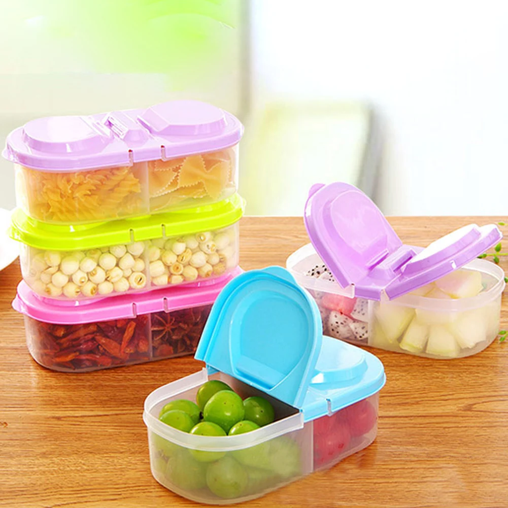 

1PC Airtight Food Storage Container, Double-compartment Can with Lid, Household Cereal Box Airtight Multifunctional Kitchen Tool