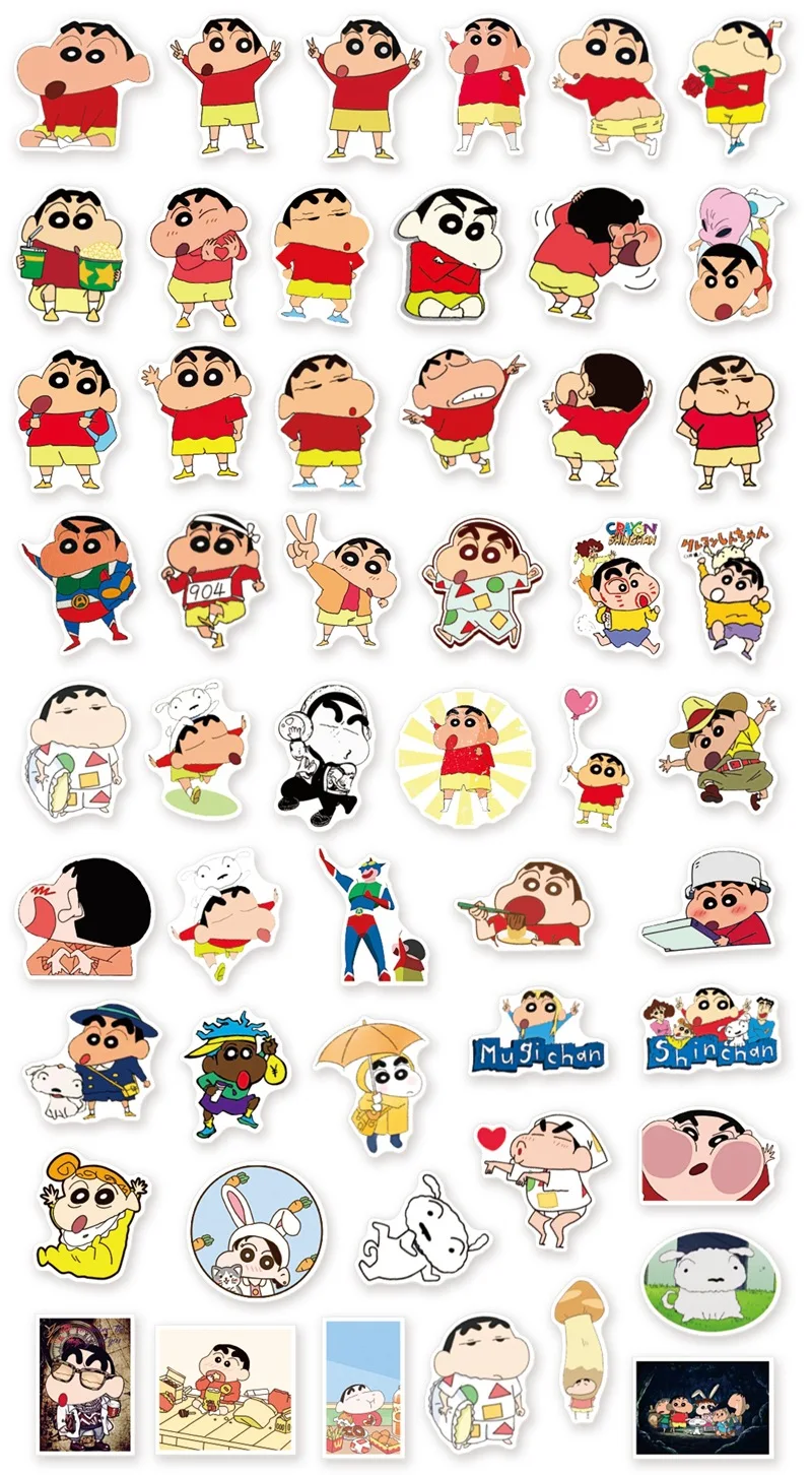 50 шт. стикеры Crayon Shin-chan стикер милый материал для учетной записи рук милые аниме s