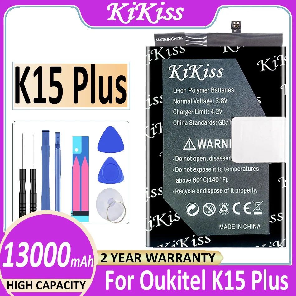 

Original KiKiss Powerful Battery 13000mAh For Oukitel K15 Plus K15Plus Bateria