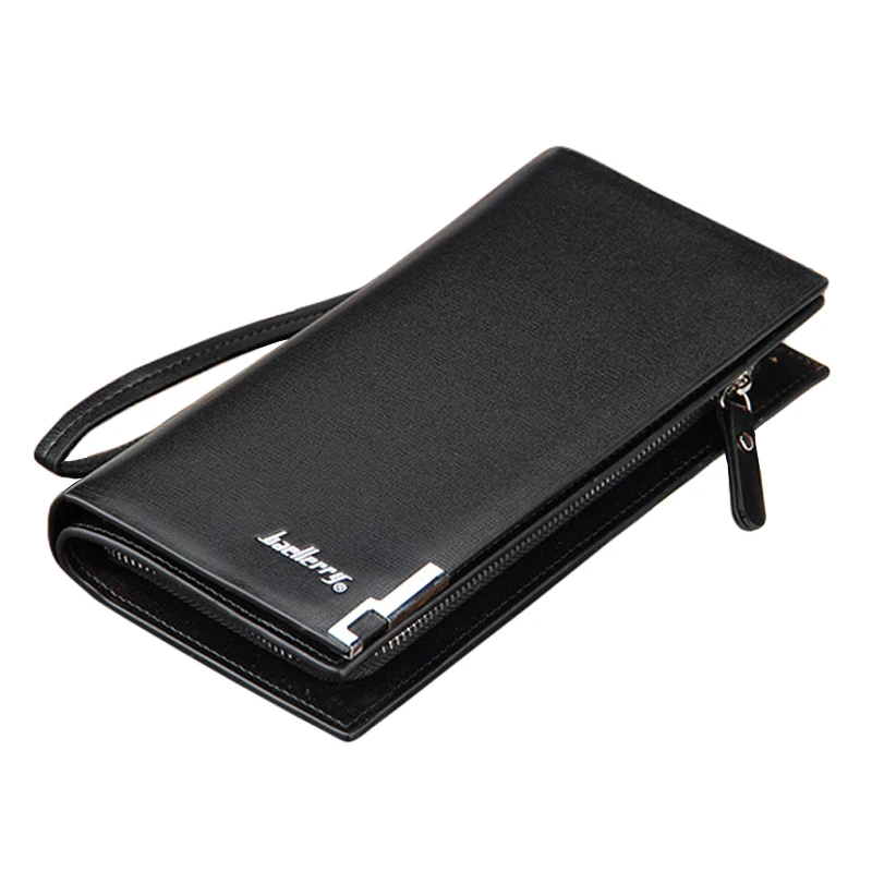 

Men Long Wallet Clutch Bag Credit Card Holder Purse with Zipper Coin Pocket Carteira Masculina Leather Money Bag Male Walet Big