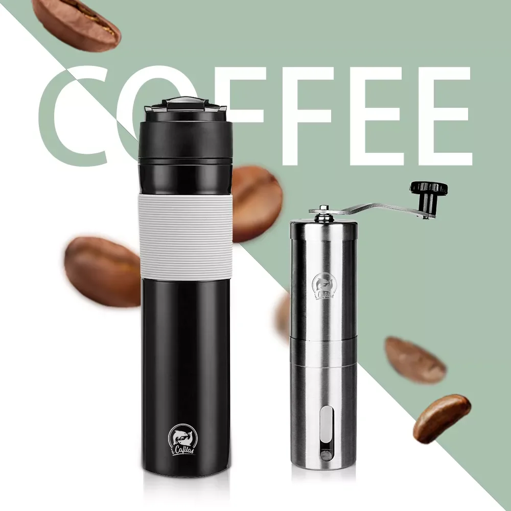 

Recafimil 350ML French Press Portable Coffee Press Maker Tarvel With Coffee Plunger Filter Mug Pot Grinder