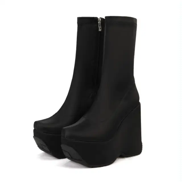 Punk Style Platform Satin Women's Ankle 