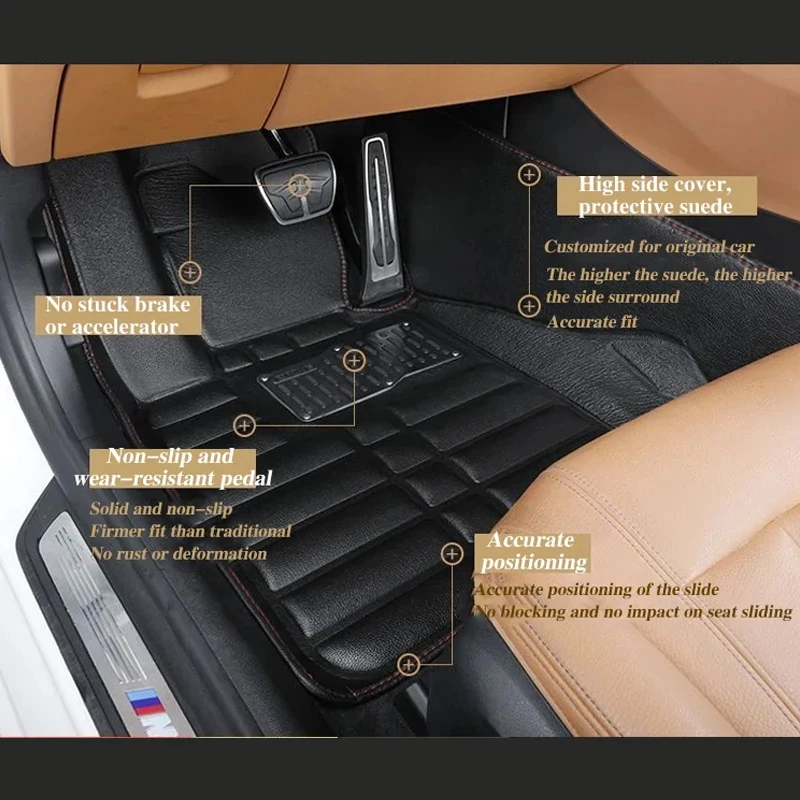 Автомобильные коврики для Volkswagen VW T-Cross C11 2018 ~ 2024 Tacqua LHD кожаная подкладка панели