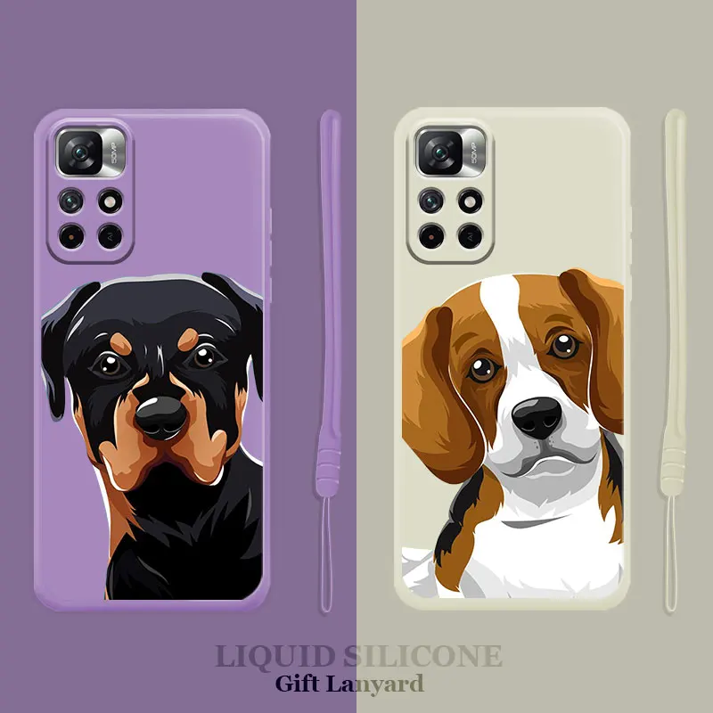 

Square Liquid Case For Xiaomi Redmi Note 11 11T 9 9S 8 10 Pro for Redmi 8 9T 9A 9C 10C K40 Shell Animal Dog Beagle lovers