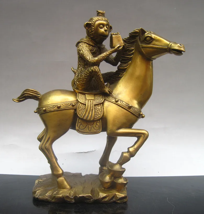 

Медная Чистая латунь, хорошая цена, счастливая модель, фэншуй, латунная обезьянка, лошадь Ma Shang Feng Hou, благоприятная комната