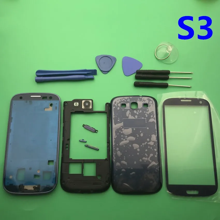 

Replacement Parts for Samsung galaxy s3 i9300 i9305 9300i housing full set Cover Carcase case siii Accessories+Screen Glass Lens