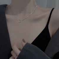 new asymmetric round bead double ring necklace fashion temperament clavicle chain simple geometric necklace womens jewelry