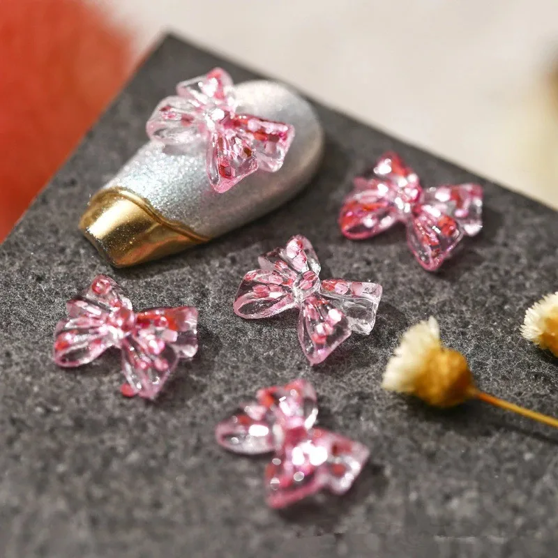 20 шт. подвески для ногтей AB Aurora Mocha Bow Nail Art Resin 3D Flat Back Bow-Knot 11 мм |