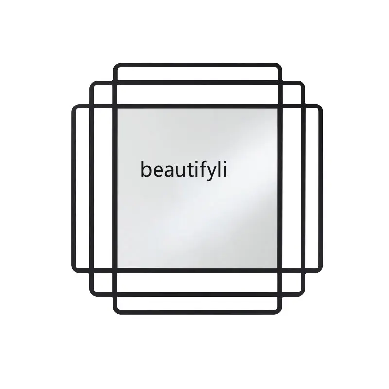 

yj Creative Hallway Middle Ancient Mirror Log Living Room Background Wall Hanging Mirror Decorative Mirror