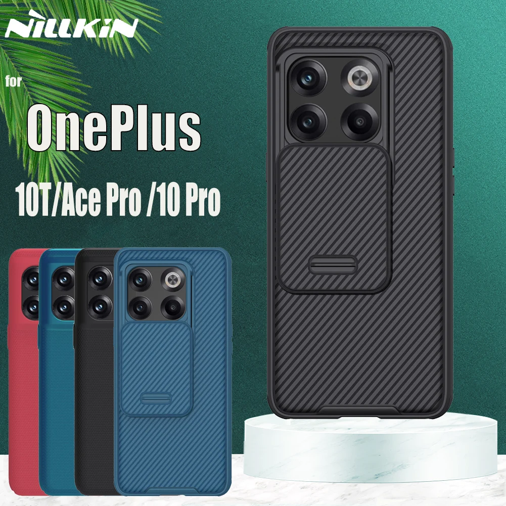 

OnePlus 10T 10 Pro ACE Case Nillkin Slide Camera Lens Protect Hard Frosted Shield Soft Textured Fiber Cover for One Plus 10T ACE