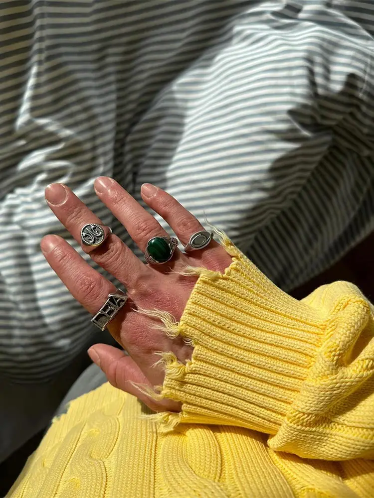 Мужская повседневная однотонная флисовая водолазка модный Свободный вязаный