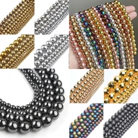 13 style natural stone beads rainbow rose gold color hematite round bead for jewelry making diy bracelet necklace accessory15