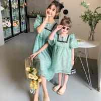 family matching outfits2022 summer cute floral dress mother kids mother and daughter dress baby girl clothes family look