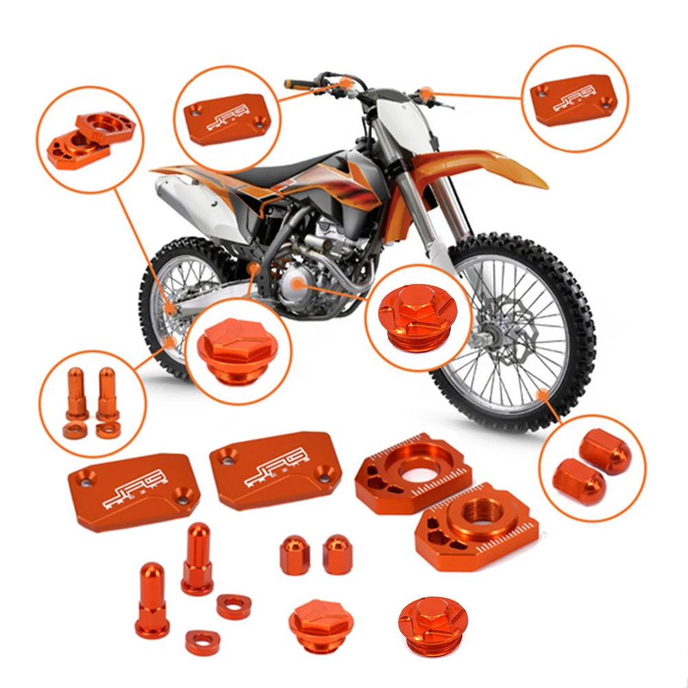 Комплект крышек резервуара для тормозной жидкости с ЧПУ для мотоцикла KTM SX SXF XC XCF XCW XCFW EXC EXCF 125 150 250 300 350 400 450 530