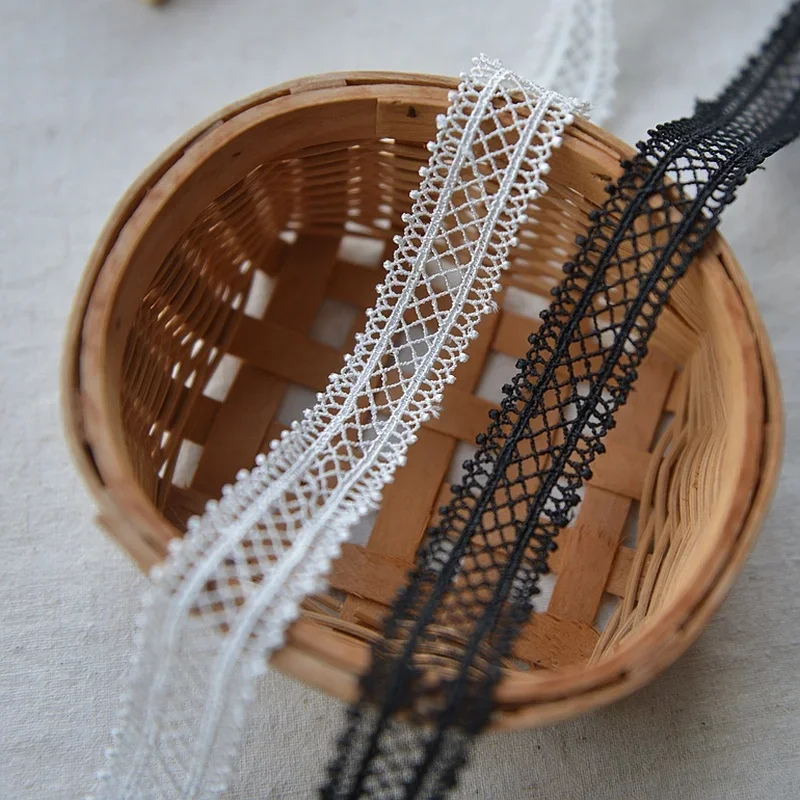 Лента для волос 2 м/лот черно-белая Ширина 22 мм кружевная лента из сетки