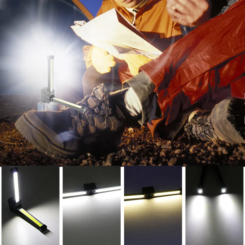 

ZK30 COB USB перезаряжаемый портативный двухсторонний фонарик, рабочая магнитная лампа, подвесной светильник со встроенным аккумулятором для кемпинга