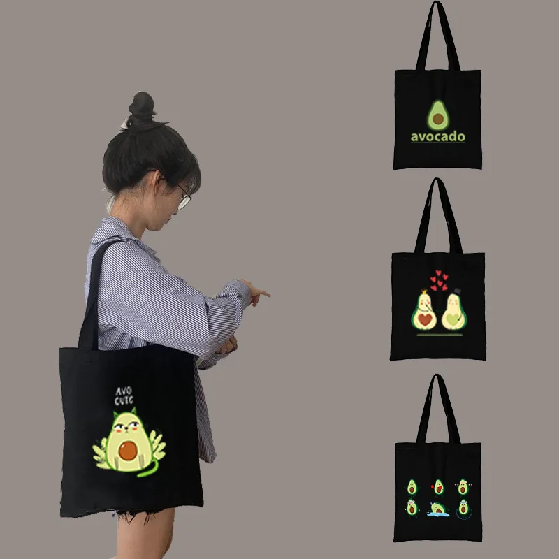 

Shoping Bags Canvas Shopper Avocado Tote Bag Customizable Logo Cloth Designer Handbags Beach Tote for Women