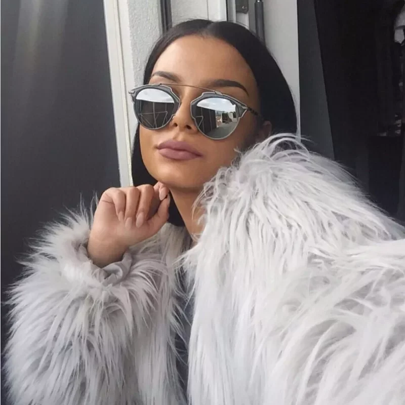 New2022 Winter Furry Faux Fur Coat Women Fluffy Warm Long Sleeve Female Outerwear Coat Jacket Hairy Collarless Overcoat