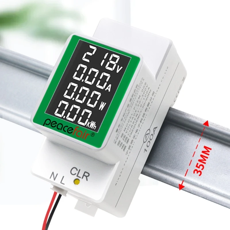 

AC50V-300V 100A Volt-AMP Voltmeter-Ammeter Wattmeter Monitor- Meter Multifunction Din Rail Tester Multimeter Built-in CT