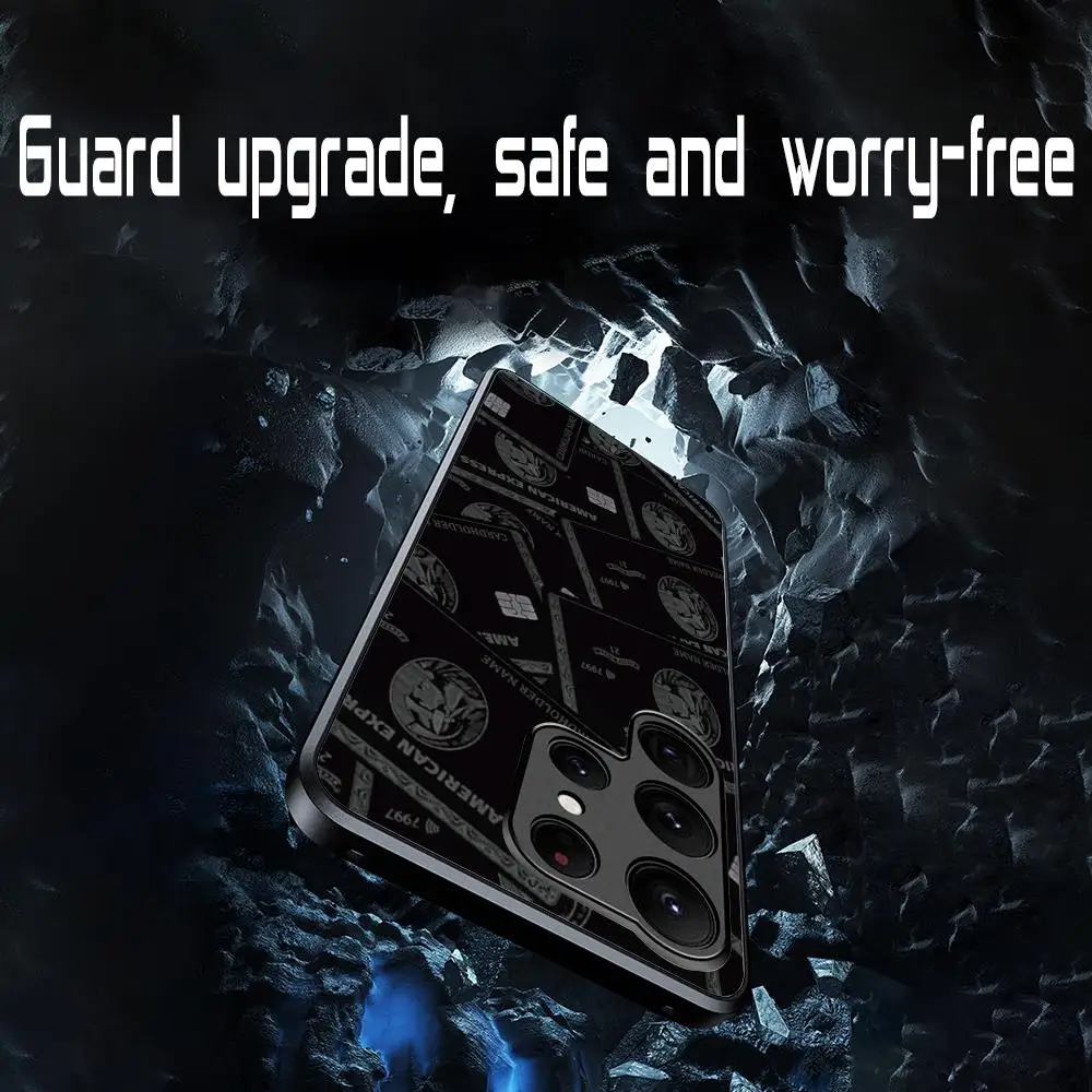 Черный чехол для телефона Amex с дизайном кредитной карты Samsung Galaxy S25 S24 S23 S22 S21 S20 Plus