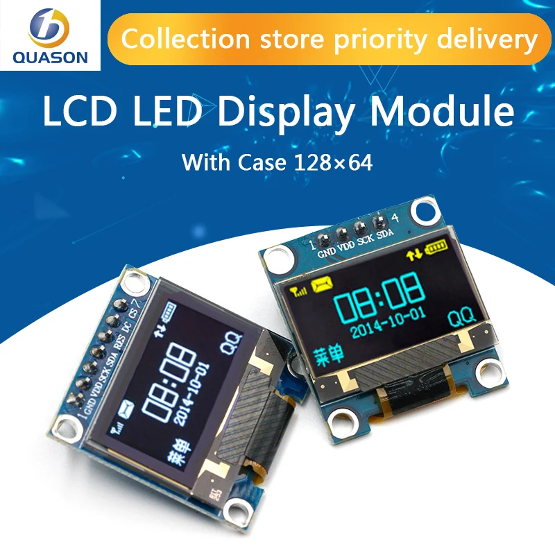Последовательный белый модуль дисплея oled IIC 128X64 I2C SSD1306 0 96 плата с ЖК-экраном GND VDD