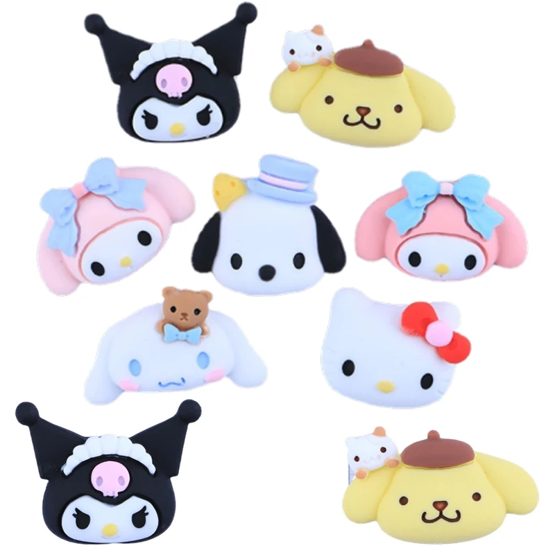 

Kawaii Anime Pompom Purins My Melody Kuromi Kittys Pochacco Homemade Mobile Phone Shell Resin Accessories Material Package