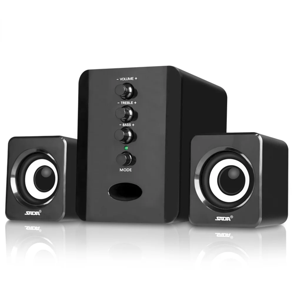 SADA D-202 Combination Speakers USB Wired Computer Speakers Bass Stereo Music Player Subwoofer Sound Box for PC Smart Phones