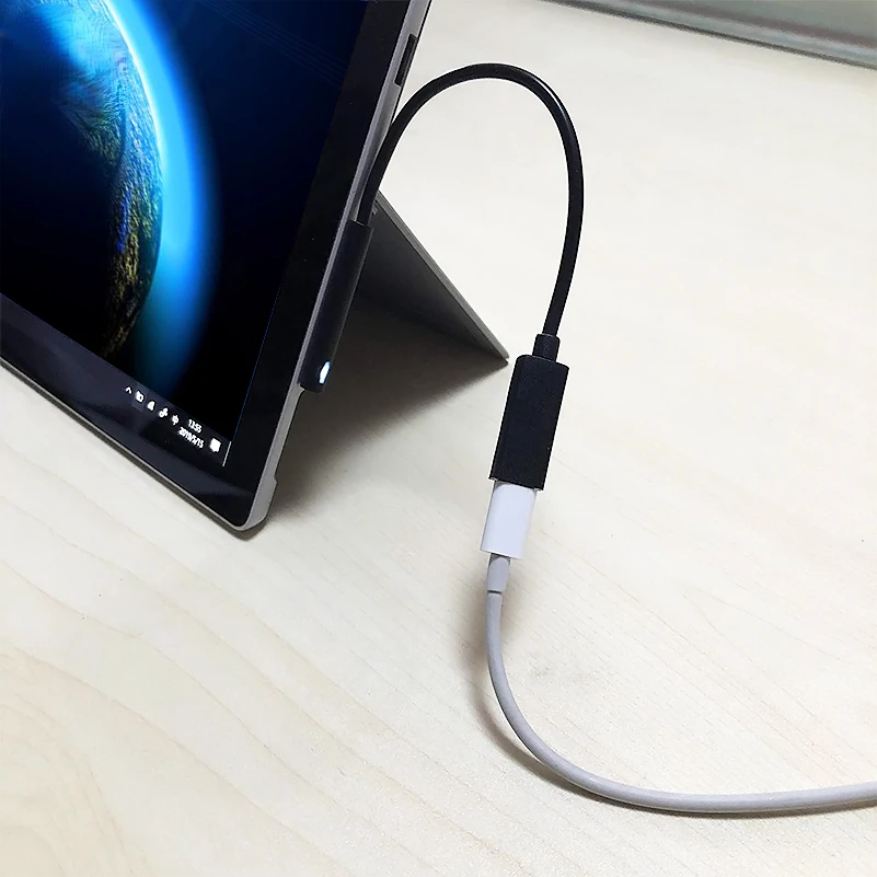 

20cm 15V 3A Fast Charging USB Type-C Female Power Supply for Microsoft Surface Pro 4 5 6 Go Tablet PD Charger Adapter Cable DC 9