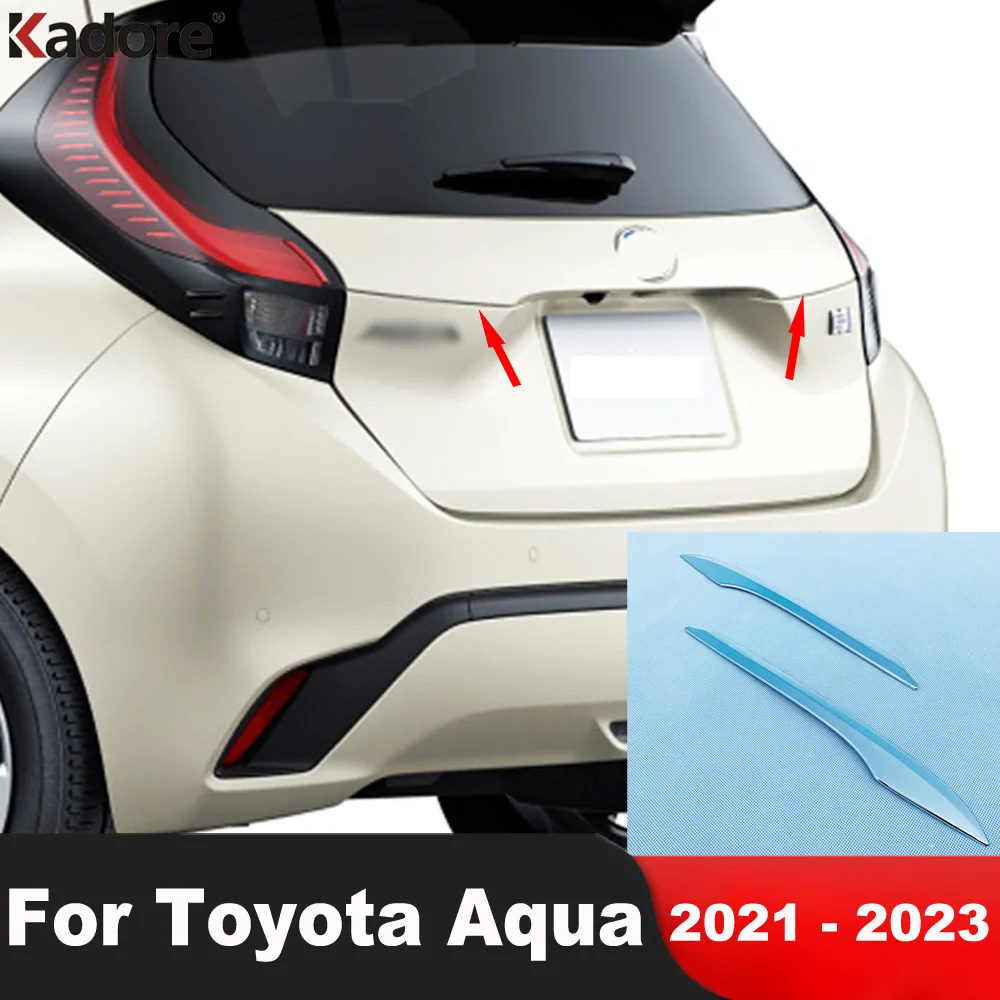 

For Toyota Aqua 2021 2022 2023 ABS Chrome Accessories Car Rear Trunk Lid Cover Trim Tail Gate Tailgate Molding Strip Sticker