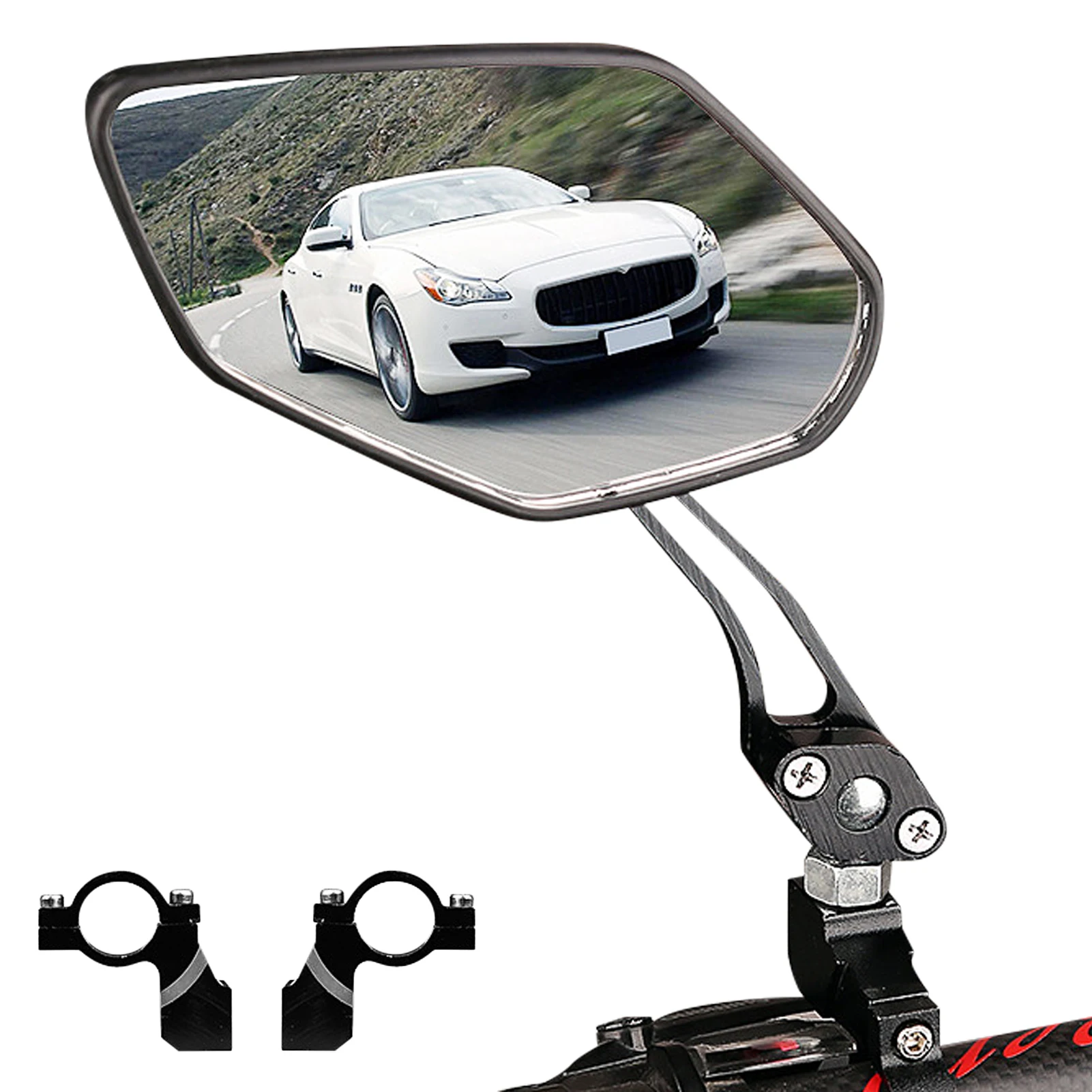 

1 Pair Bicycle Rear View Mirror Rotatable Mountain Bike Mirrors Shatterproof Bike Glass Mirrors Easy To Install Wide Angle